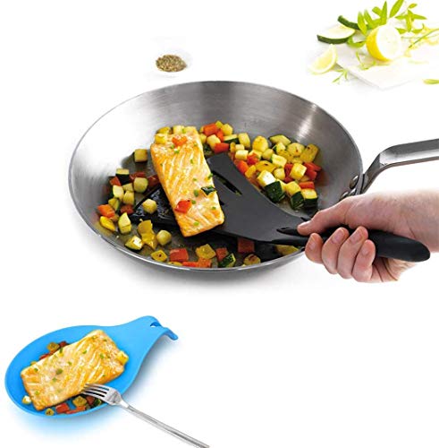 YFOX - Soporte de silicona para cuchara de cocina, forma de almendra, soporte para cuchara de encimera, soporte para cuchara de cocina, antiadherente, soporte para cuchara grande, 5 unidades