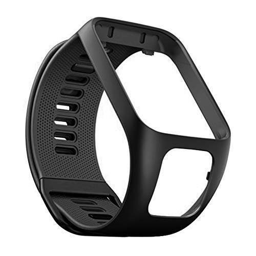 YHC Correa de Silicona para Tomtom Runner 3 2 Spark 3 Golf 2 Compatible con Tom Tom Adventurer (01-Negro)