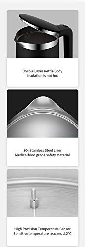 YHML Caldera eléctrica de Acero Inoxidable (sin BPA), termostato de Caldera Inteligente, antiescarcha doméstica, 1.5L 304: Ultraligera y Conveniente: Adecuada para hervir Agua, café, Leche en Polvo