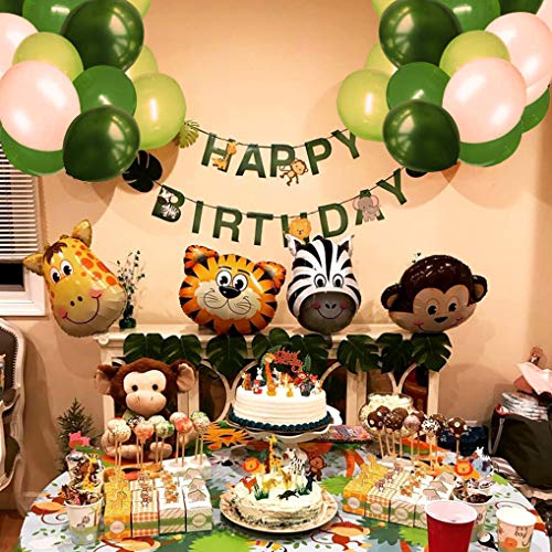 Yidaxing 72PCS Selva Fiesta de Cumpleaños Decoracion, Globos de Animales Para Niños Safari Decoracion Decoración de Baby Shower de Cumpleaños de Niño