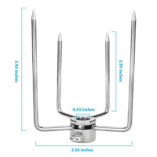 yidenguk 2 Piezas Horquillas para Barbacoa, Horquillas de asador de Acero Inoxidable multifuncionales Horquilla para Barbacoa carbón de Pollo Parrilla Accesorios para Barbacoa