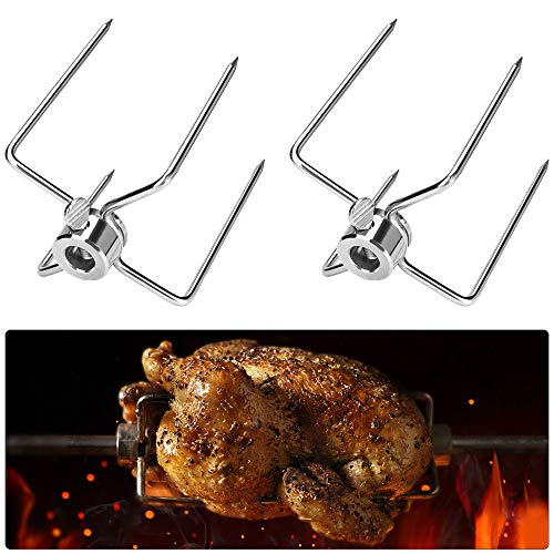 yidenguk 2 Piezas Horquillas para Barbacoa, Horquillas de asador de Acero Inoxidable multifuncionales Horquilla para Barbacoa carbón de Pollo Parrilla Accesorios para Barbacoa