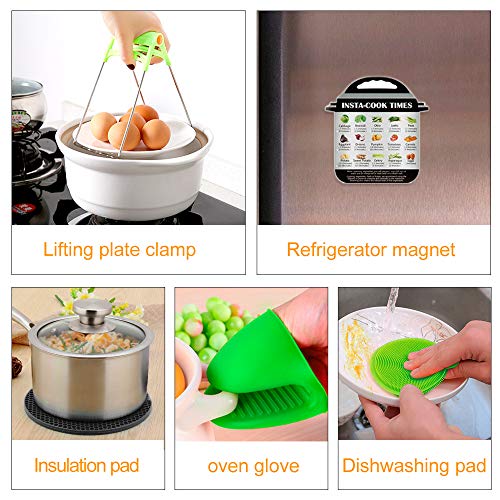 yidenguk Juego de Accesorios Para Ollas Instantáneas 12 piezas instant pot olla gm Accesorios para ollas de presión con Vaporeras , hueveras, clip para platos,sarten,pinzas de cocina Para 5 6 8qt