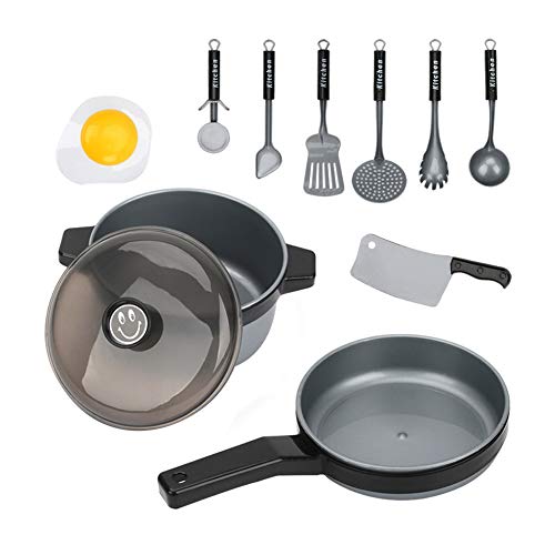 YiGo Los Juegos De Simulación De Cocina 10 Piezas De Juguetes Utensilios De Cocina Ollas Y Sartenes Conjunto Educativo Juego Imaginario Accesorios De Plata