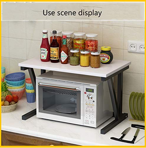 Yingpai-Microwave oven rack Soporte para Horno De Microondas De Pie, Estante De Cocina De 2 Capas, Encimera De Tablero De PartíCulas, Marco De Acero Pintado, Carga Fuerte, InstalacióN Gratuita