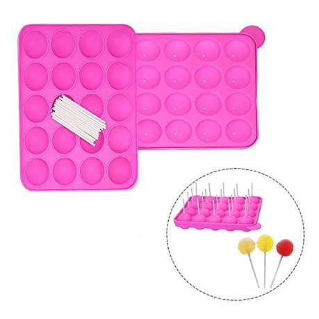 yiqi 20 de Silicona Bandeja Pop Cake Stick Mould - Libre de BPA, de Calidad alimentaria, Pasteles, piruletas, Caramelos, Jelly y Chocolate, no Adhesivas