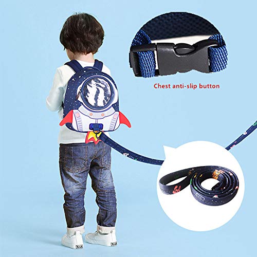 yisibo Mochilas para Niños Kindergarten Preescolar para Niños Pequeños/Niñas Mochila 3D Bolsa De Animales Mochilas para Niños Linda Mochila De Guardería,1-3 Años (Cohete-Azul)