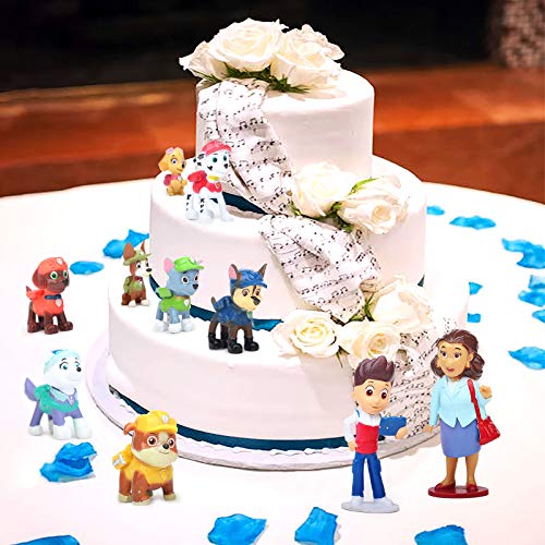 Yisscen Paw Dog Patrol Cake Topper, Mini Juego de Figuras, 12 piezas Cupcake Topper, Suministros de decoración de tartas, Juego de tartas de fiesta, utilizado para decoraciones de tartas de cumpleaños