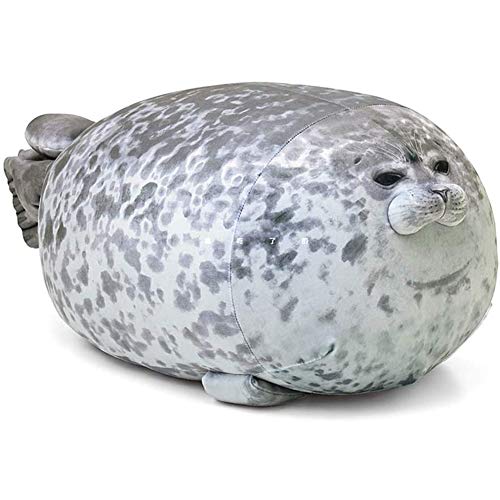 Yiyu 60cm cojín Animal de Sello, mollig Blob cojín Sello sellador algodón Lindo del Animal de la Almohadilla de Felpa cojín Amortiguador Trasero Junta Abrazado Soft cómodo x (Color : Gray)