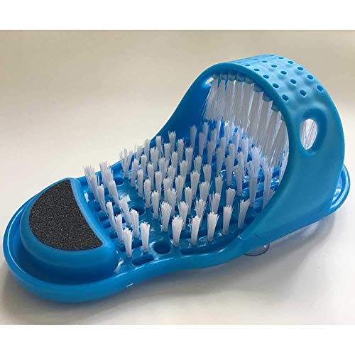 Yiyu Cepillo de Zapatos de Ducha, Ducha Sandalia Cepillo masajeador de pies, Cepillo de Limpieza baño de pies Flip-Flop de reflexología podal x (Color : Blue)