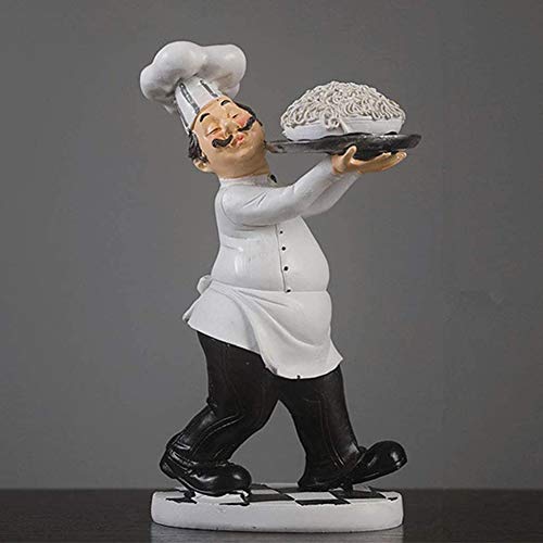 Yiyu Estatua francés Chef de Cocina Figurita Adornos cochura de Resina x (Color : 4)