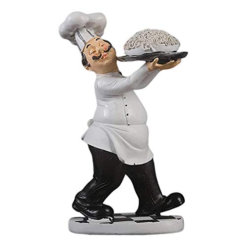 Yiyu Estatua francés Chef de Cocina Figurita Adornos cochura de Resina x (Color : 4)