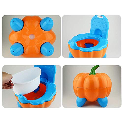 Yiyu Los niños Orinal Asiento de Inodoro con Tapa, ToiletTrainer bebé higiénico bebé Sienta a los niños IR al baño WC WC Muy Estable for los niños pequeños x (Color : Orange)