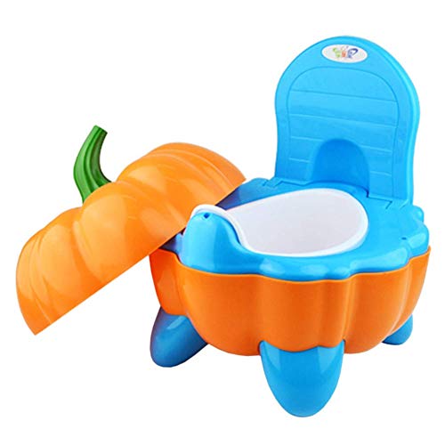 Yiyu Los niños Orinal Asiento de Inodoro con Tapa, ToiletTrainer bebé higiénico bebé Sienta a los niños IR al baño WC WC Muy Estable for los niños pequeños x (Color : Orange)