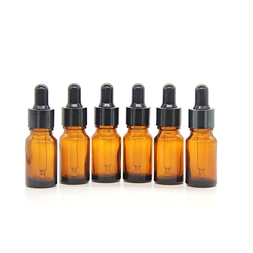 Yizhao Ambar Frasco Cuentagotas Cristal 10ml, Botellas Cuentagotas con [Pipeta Cuentagotas Cristal], para Aceite Esencial, Masaje,Fragancia, Aromaterapia, Laboratorio, E-Líquidos - 12Pcs