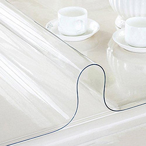 Yizunnu - Mantel protector de mesa de PVC transparente, suave e impermeable, de 1,5 mm, madera pvc, transparente, 60x120cm