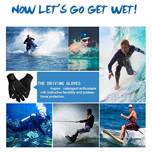 YJZQ Guantes de neopreno antideslizantes para buceo, 1,5 mm, guantes de buceo, natación, kayak, vela, surf, deportes acuáticos, guantes térmicos para hombres y mujeres, Mujer, color negro