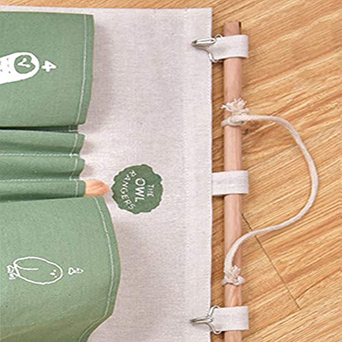 Ylinwtech Organizador Colgante,Bolsa de Almacenamiento Montada en La Pared,Bolsillo Bolsa de Almacenamiento Colgante,para Dormitorio,Cuarto de Baño,Armario,Cocina,35cm*60cm(Verde)