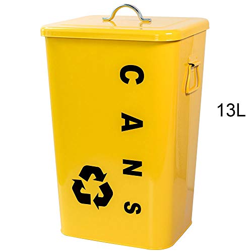 YLL Outdoor 13L Large Covered Dry and Wet Trash Can Company Home Living Room Bedroom Toilet Bathroom Kitchen Classification Box (Color : Amarillo)