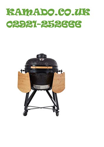 YNNI KAMADO TQ0013BL Huevo de parrilla para horno Kamado negro de 13 pulgadas con soporte TQ0013BL