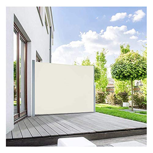 YOGANHJAT Toldo Lateral Retráctil Jardín Toldo Lateral Retráctil Cortavientos Jardin Sichtschutz Mampara de Privacidad para Balcón Jardín Terraza o Patio 160x300cm Beige