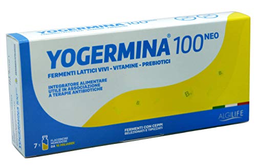 YOGERMINA 100 | 16 MIL MILLONES DE FERMENTOS LÁCTICOS VIVOS Y SPORIFICADOS, incluidos Lactobacillus Acidophilus y Bifidobacterium. Con aloe vera. Útil para la flora intestinal