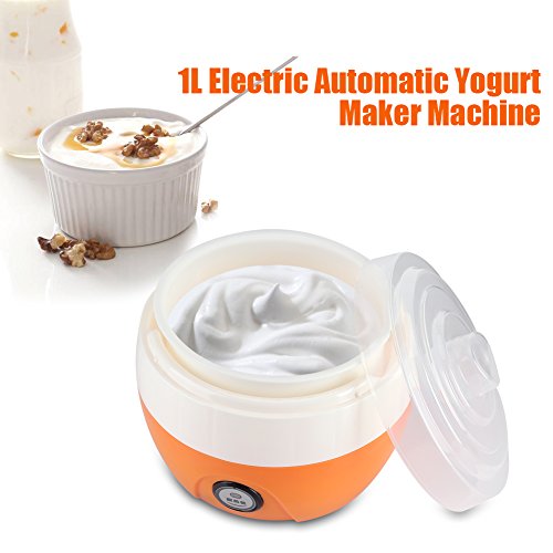 Yogurteras Electrica Automático Maquina para Hacer Yogur y Helado, Capacidad 1 Litro(Naranja)