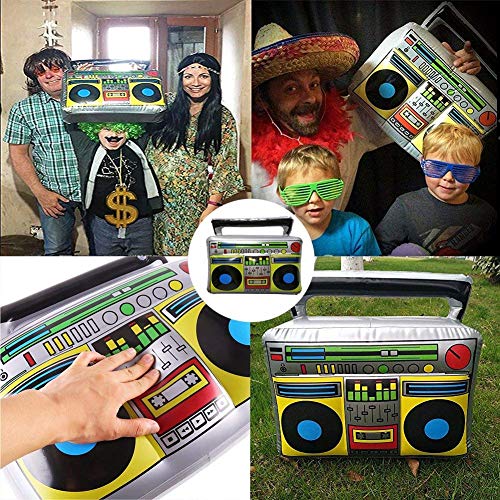 Yojoloin 10 UNIDS Jumbo Inflables Guitarra Saxofón Micrófono Boom Box Instrumentos Musicales Accesorios para Fiesta Suministros Favores de Fiesta Globos Random Color (10 PCS)