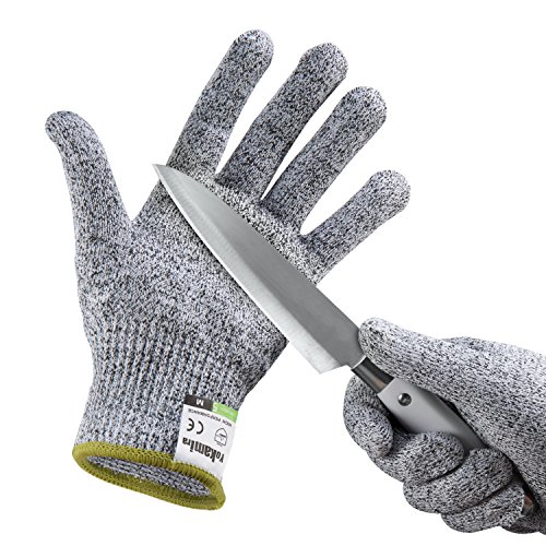 yokamira Guantes Anticorte, Guantes Resistentes a Los Cortes Nivel 5 Seguridad para Cocina Trabajo Mecanico y Jardín - Guantes Resistentes al Corte de Proteccion Certificación EN 388, 1 Par