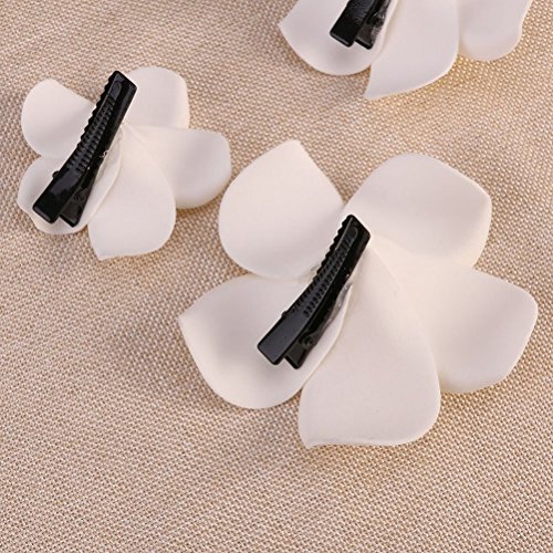 Yongbest Clips de Pelo Hawaiano,12 Piezas Flores Hawaianas de 3,5 Pulgadas de Espuma Hawaii tocados para la Fiesta de Playa Novia Novia Accesorio 6 Colores