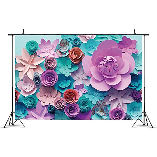 YongFoto 1,5x1m Vinilo Fondos Fotograficos 3D Flor de Papel Pared de Flores Floral de Moda Abstracto Fondos para Fotografia Fiesta Retrato Cumpleaños Personal Estudio Fotográfico Accesorios