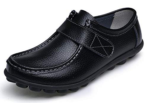 Yooeen Zapatos Mocasines Cómodos para Mujer Calzado de Trabajo Antideslizante Velcro Loafers Zapatos de Conducción