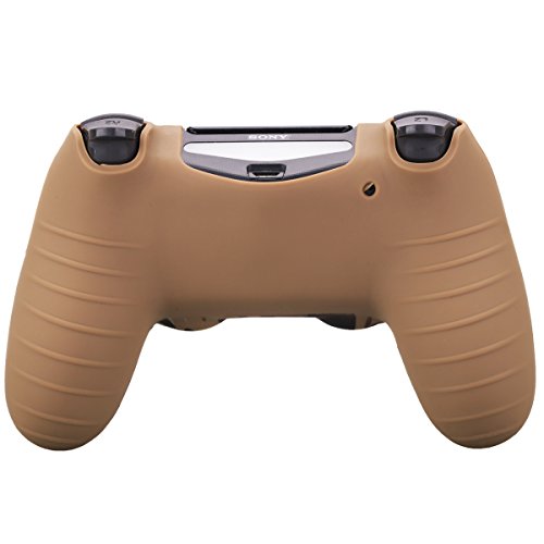 YoRHa Transferencia de agua camuflaje de impresión silicona caso piel Fundas protectores cubierta para Sony PS4/slim/Pro Mando x 1 (Desierto) Con PRO los puños pulgar thumb gripsx 8