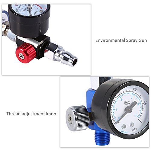 Yosoo Pistola de Pulverización Neumática Regulador de Presión de Aire Medidor + Aceite en Línea Separador de Filtro de Trampa de Agua Herramienta