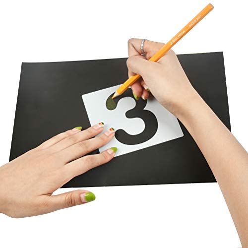 YOTINO 26 Plantilla de Letra de PlásticoStencil Plantilla Letras para Pintar Aprendizaje Bricolaje del Alfabeto para Scrapbooking PinturasArte DIY Niños +2 Plantillas de Números