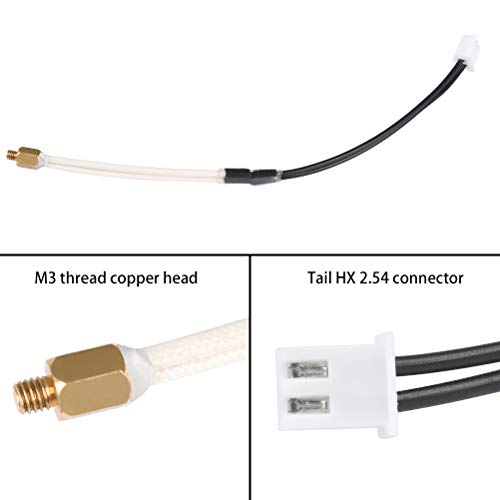 YOTINO Termistor NTC 3950 100 K 14.7cm de Cable Cabezal de Cobre Roscado M3 para RepRap i3 Anet 3D de Piezas de Repuesto Kit de Impresora