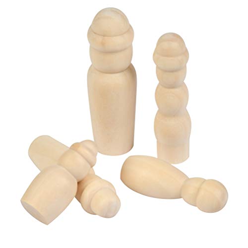 YOTINO50 piezas figura cono madera familia figuras de madera para pintar DIY figuras de madera boda cumpleaños artesanía muñecas jugar figuras hombre mujer niño