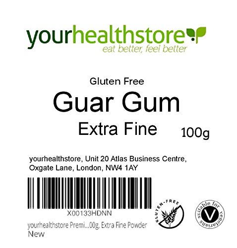 yourhealthstore - Goma de guar sin gluten, 100 g, polvo extra fino (bolsa reciclable)