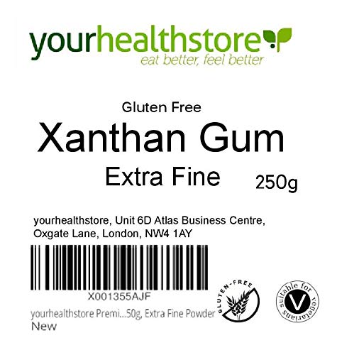 yourhealthstore - Goma xantana sin gluten, prémium, 250 g, polvo extrafino (bolsa reciclable)