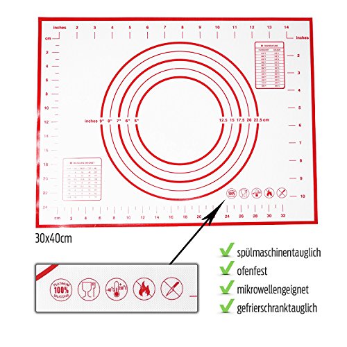 YourMate® | lámina para Hornear de Silicona Blanca de 40 x 30 cm| Apta para el Horno y con propiedades antiadherentes Cualquier Cocina, Hace innecesario el Uso de Aceite, espray y Papel de Hornear