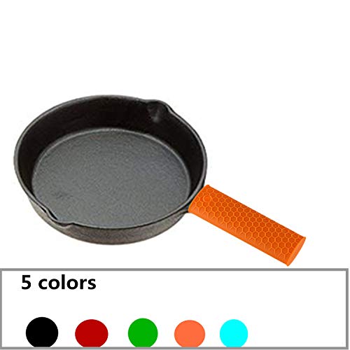 YouU 5 Pack Manija Caliente Antideslizante del silicón de la manija Potholder Cubierta del Manguito de la manija del sartén del Hierro Fundido, Anti Hot Antideslizante Olla de Mango