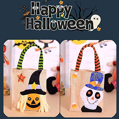 YOUYIKE®2 Paquetes de Bolsas de Regalo de Trucos o Tratos,Bolsas no Tejidas para Halloween, Bolsas de Regalo para Fiestas, Bolsas de Golosinas con Asas para Fiesta Temática de Halloween