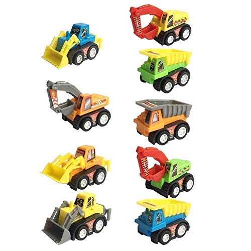 YP Coches y Camiones de Juguete, 9 Conjunto Push and Go Mini Coches, Coches de Friccion para Niños de 3 4 5 6 Años