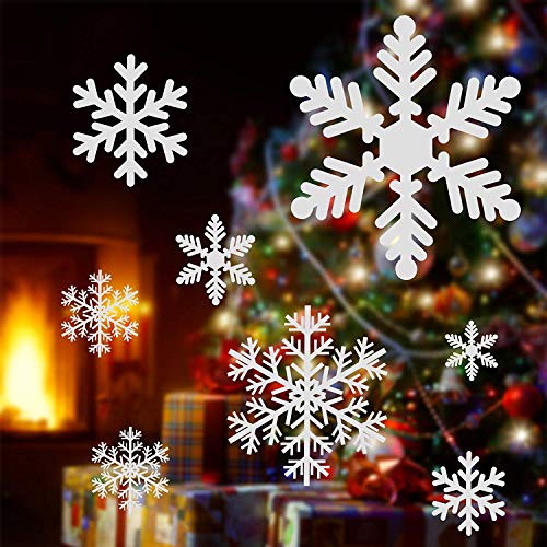 YQHbe Navidad Copos Nieve Stickers Decoration Noel Invierno Decoración Pegatinas vitres-amovibles statiques atmósfera romántico PVC de Chrismas Adhesivos Ventana