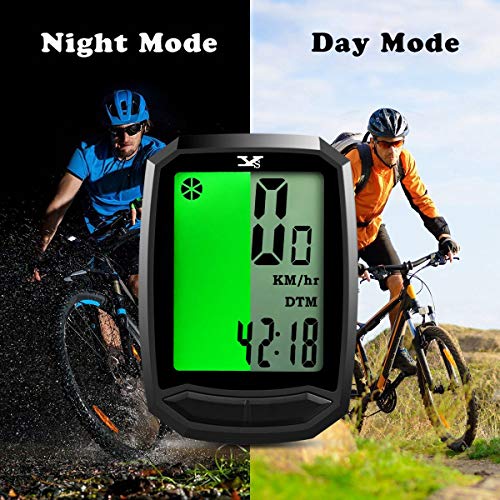 YS Cuenta Km Inalámbrico Impermeable Cuentakilómetros Para Bicicleta ，Auto Despierta，Velocimetro Bicicleta HD De Pantalla LCD Con Retroiluminación，Muti-Funcion Para Bici De Montaña ( Type B)