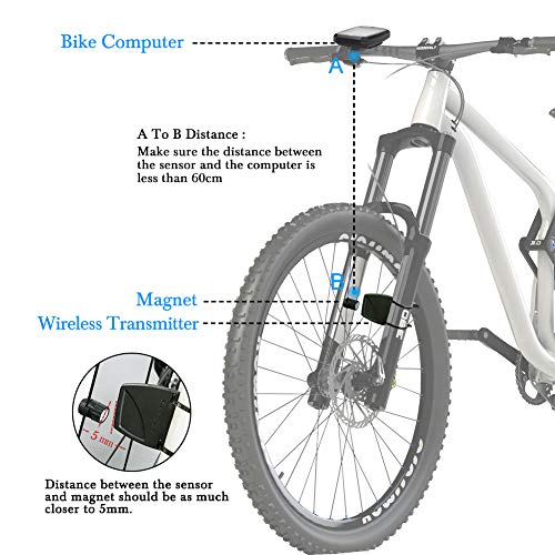 YS Cuenta Km Inalámbrico Impermeable Cuentakilómetros Para Bicicleta ，Auto Despierta，Velocimetro Bicicleta HD De Pantalla LCD Con Retroiluminación，Muti-Funcion Para Bici De Montaña ( Type B)