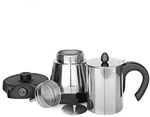 YSQ Cafetera Máquina de café Expresso, Porciones 300ML 6 Persona automática máquina de Espresso portátil Cafetera Fabricante de Acero Inoxidable Moka Pot Cafetera