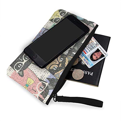 Yuanmeiju Monedero Unisex, Bolsos para Monedas, Gatos Nerd, Monedero de Lona para Mujer, Monedero pequeño para Cambio, Monedero, Tarjetero, Billetera para teléfono, Bolsa de Almacenamiento