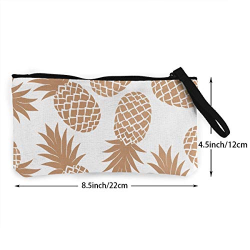 Yuanmeiju Unisex Pineapple7 Monedero Monedero Lona Cremallera Bolsa de Cambio de papelería para el Trabajo