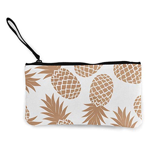 Yuanmeiju Unisex Pineapple7 Monedero Monedero Lona Cremallera Bolsa de Cambio de papelería para el Trabajo